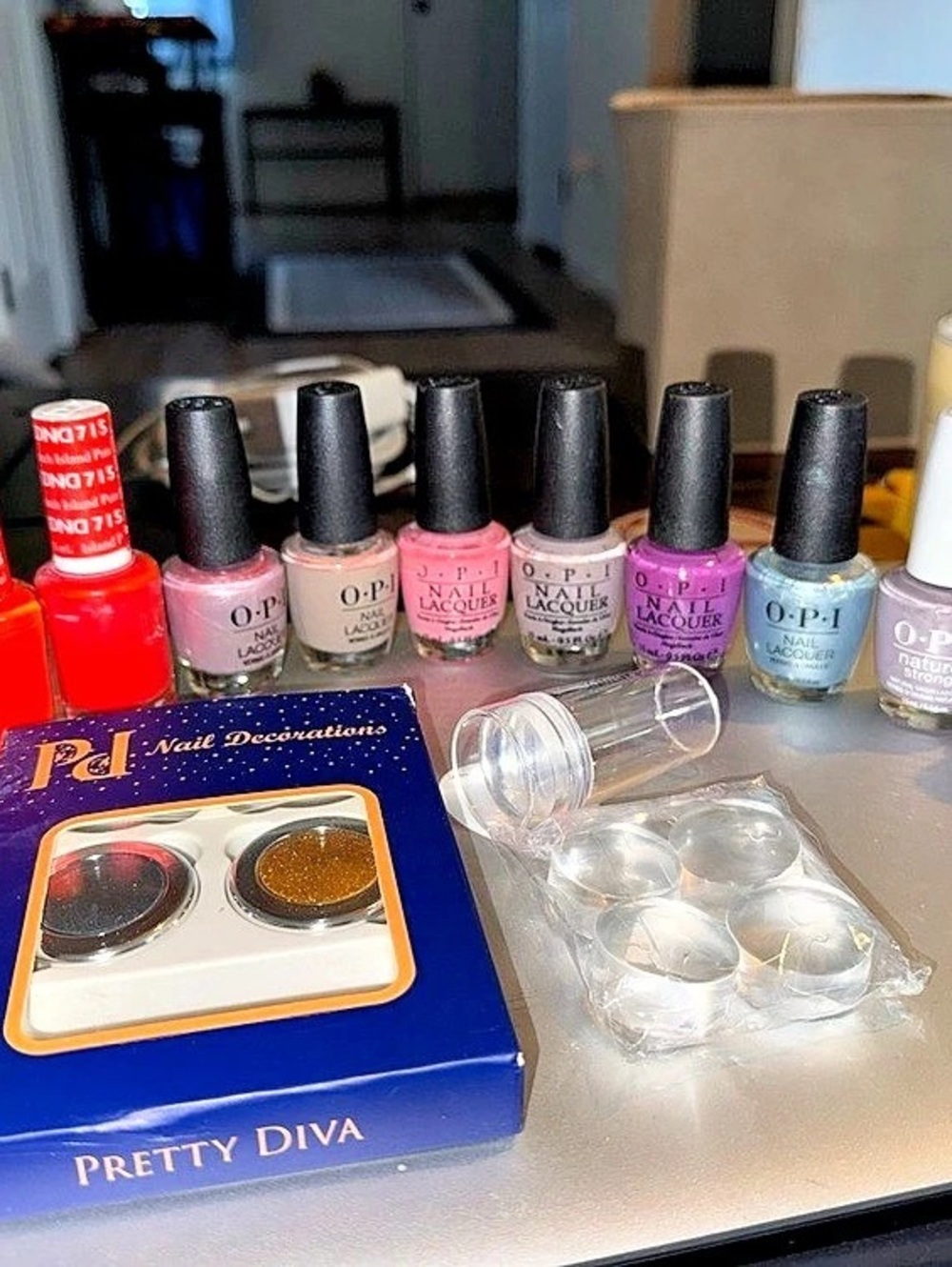 O.P.I Nail Lacquer/DND and Others assortment with Pretty Diva nail decorations N